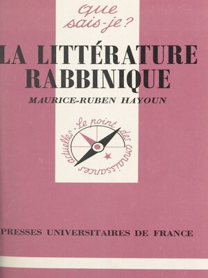 cover image of La littérature rabbinique